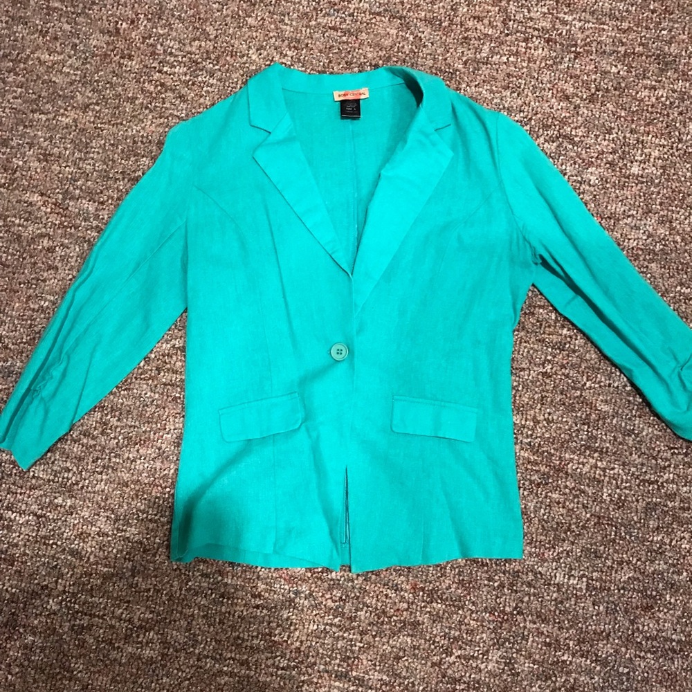 Teal blazer half sleeved❤️